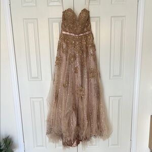 Elegant Gold and Cream Gown